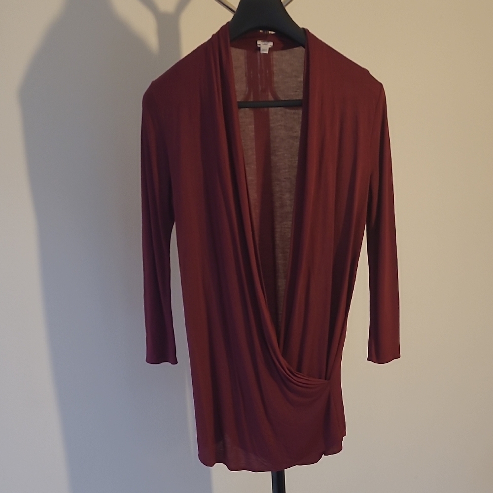 Wilfred Deep Red Drape Front Top